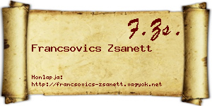 Francsovics Zsanett névjegykártya
