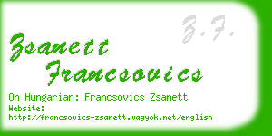 zsanett francsovics business card